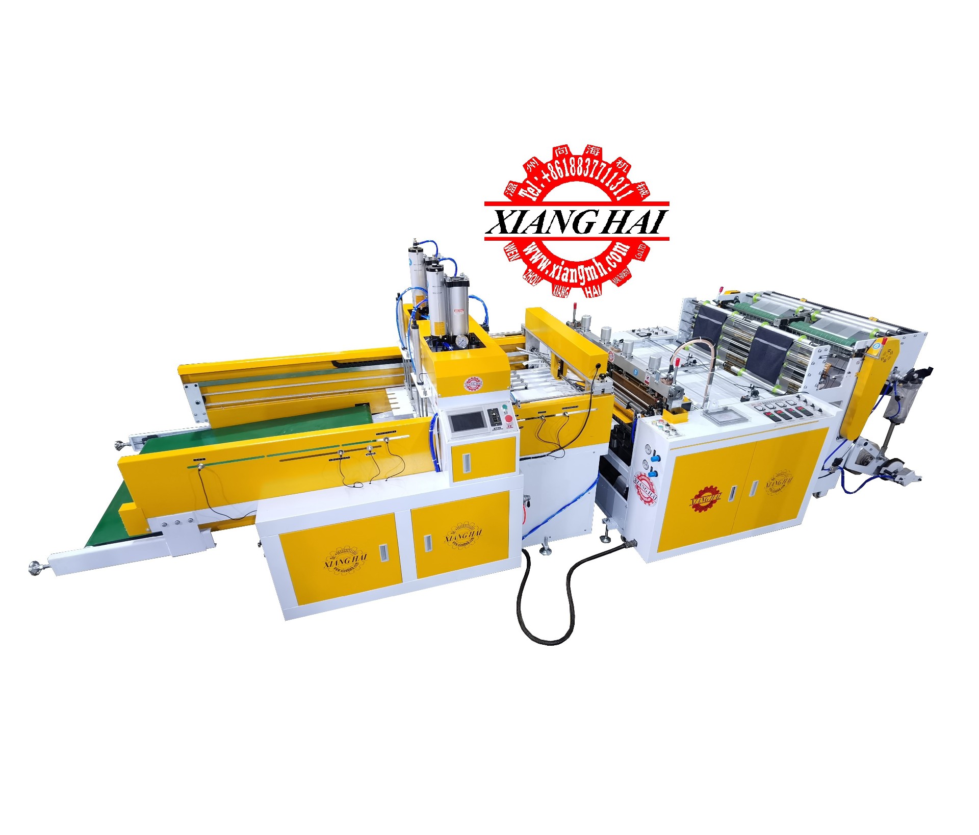 Factory Computer Double Lines Full Automatic Printed T shirt Plastic Bag Making Machine