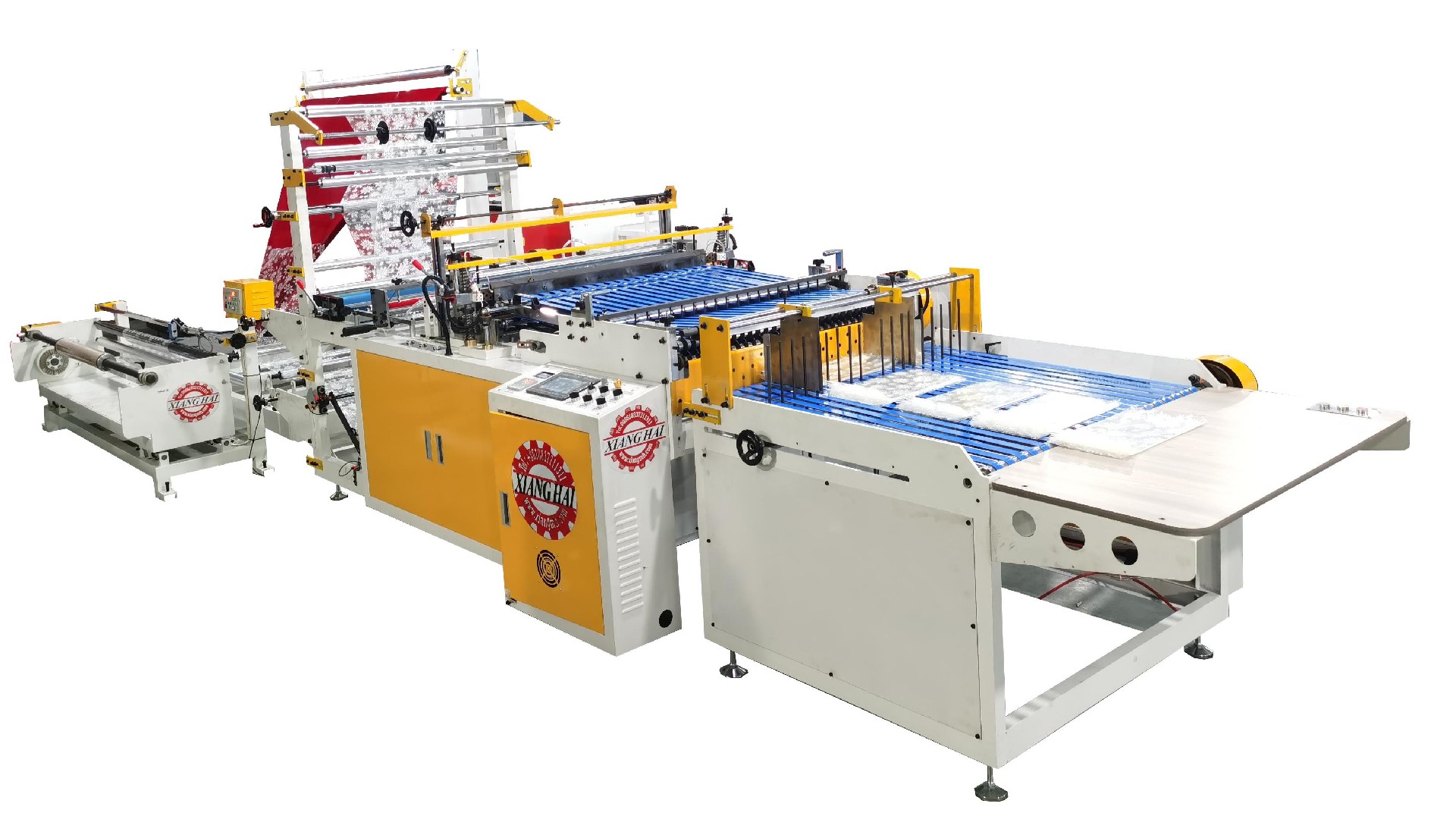 High speed side sealing courier Hot Sealing Hot Cutting folding device bag making machine