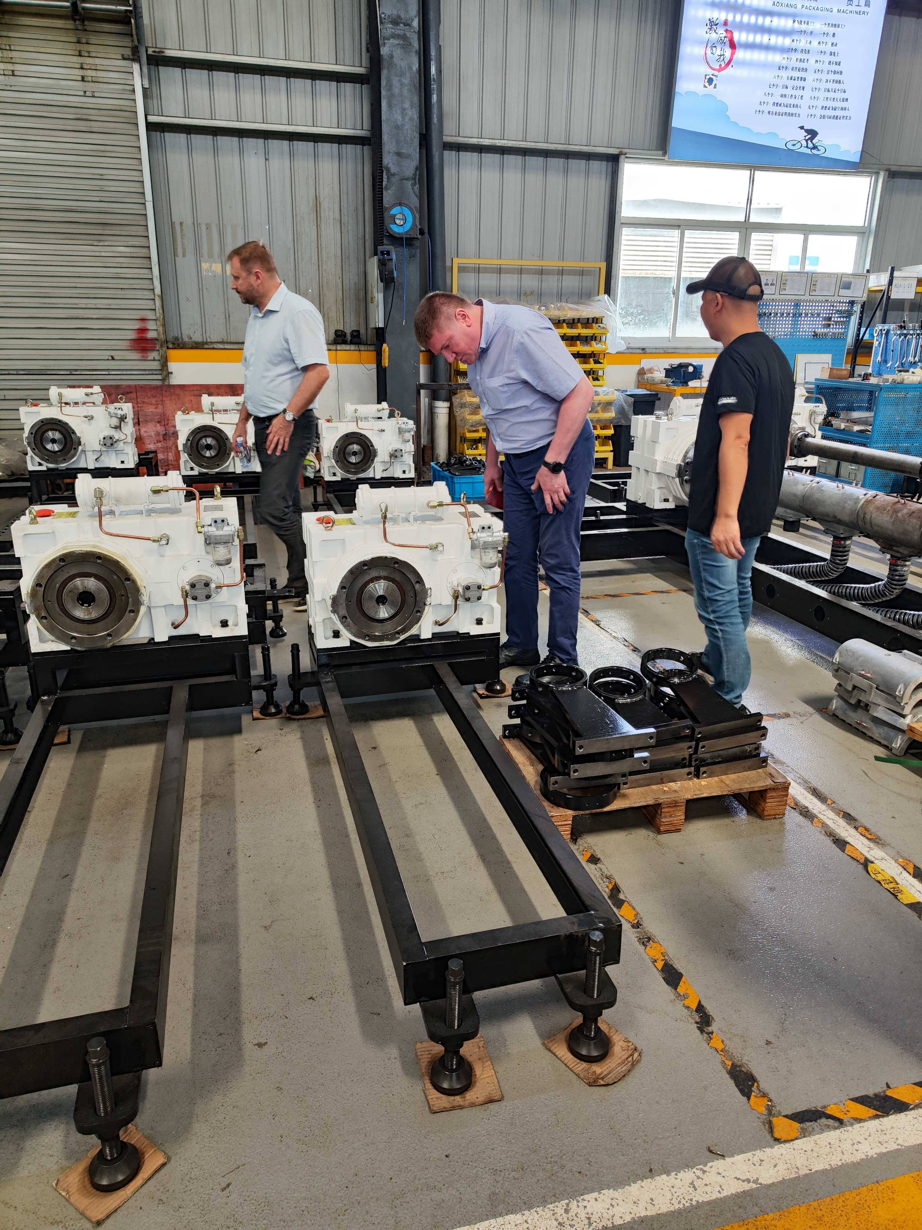 Russia customers visit factories offline and communicate with engineers.