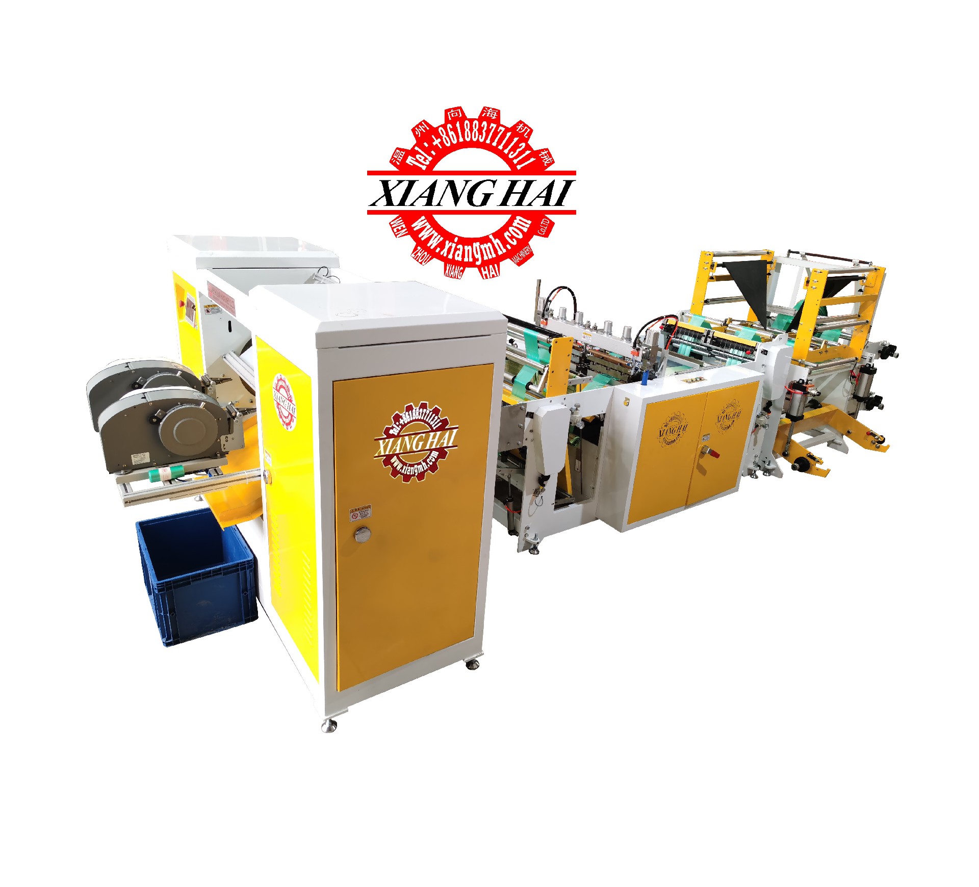 XIANGHAI 100m/min*2 Coreless Double Lines Rolls Linkage Garbage Bag Making Machines