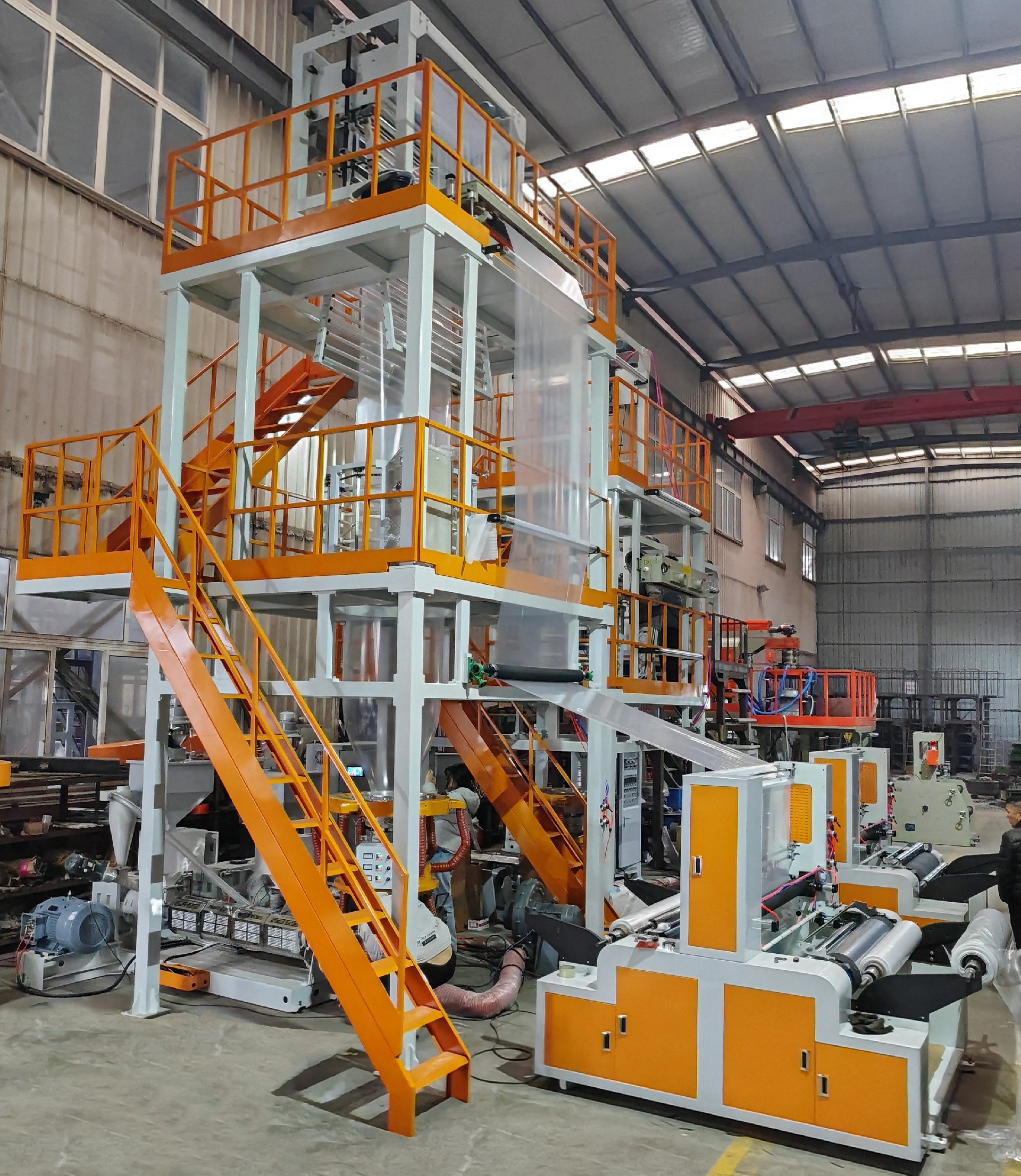 Two-layer ABA film blowing machine